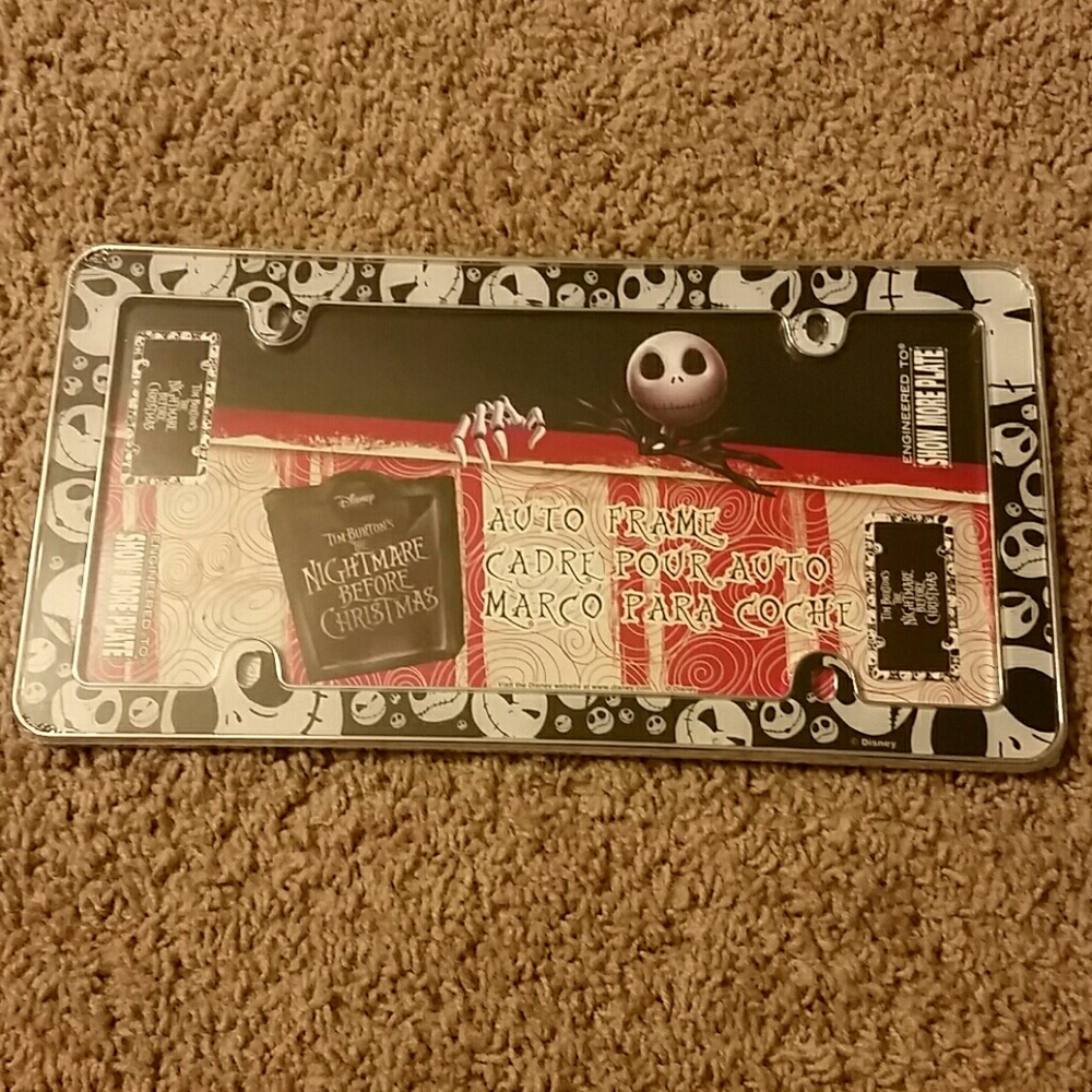 Nightmare before christmas license plate cover